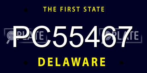 PC55467 Delaware License Plate