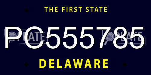 PC555785 Delaware License Plate