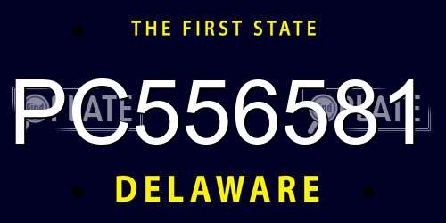 PC556581 Delaware License Plate