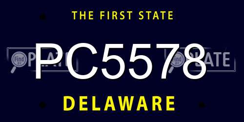 PC5578 Delaware License Plate