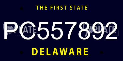 PC557892 Delaware License Plate