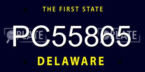 PC55865 Delaware License Plate