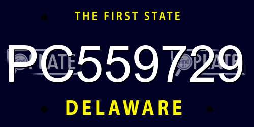 PC559729 Delaware License Plate