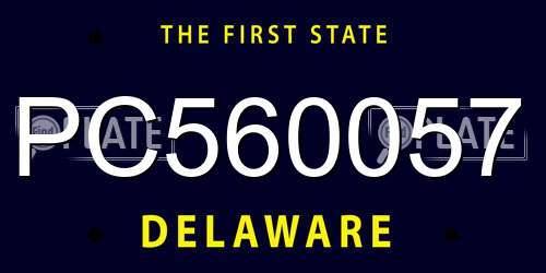 PC560057 Delaware License Plate