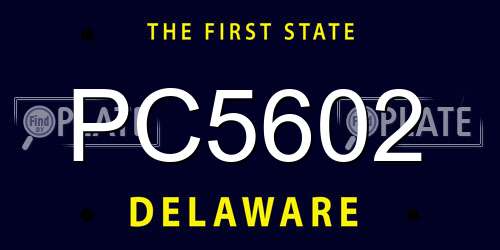 PC5602 Delaware License Plate