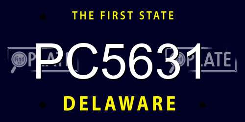 PC5631 Delaware License Plate