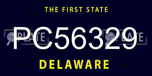 PC56329 Delaware License Plate
