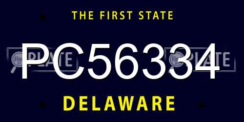 PC56334 Delaware License Plate