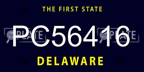 PC56416 Delaware License Plate