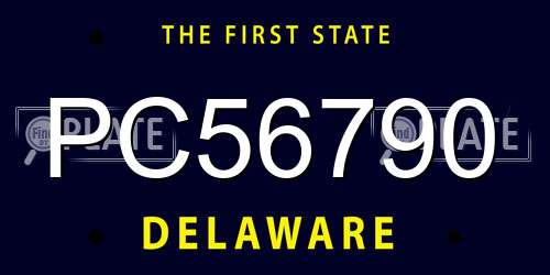 PC56790 Delaware License Plate