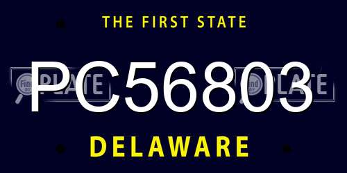 PC56803 Delaware License Plate