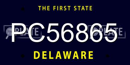 PC56865 Delaware License Plate