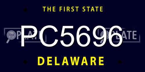 PC5696 Delaware License Plate
