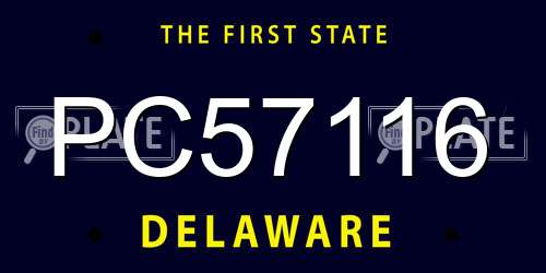 PC57116 Delaware License Plate