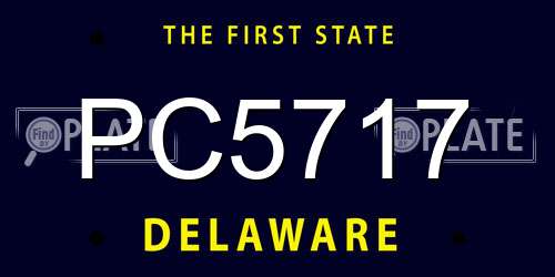 PC5717 Delaware License Plate