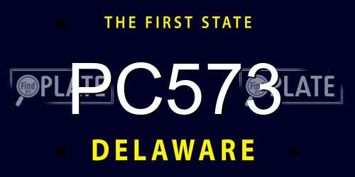 PC573 Delaware License Plate