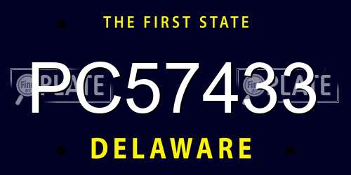 PC57433 Delaware License Plate