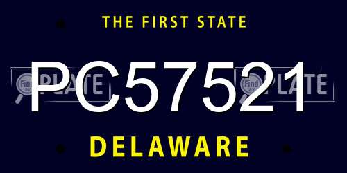 PC57521 Delaware License Plate
