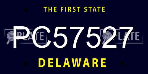 PC57527 Delaware License Plate