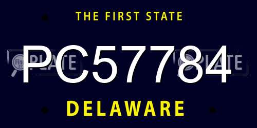 PC57784 Delaware License Plate