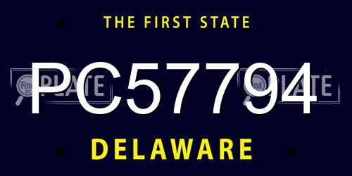 PC57794 Delaware License Plate