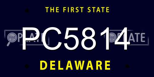 PC5814 Delaware License Plate