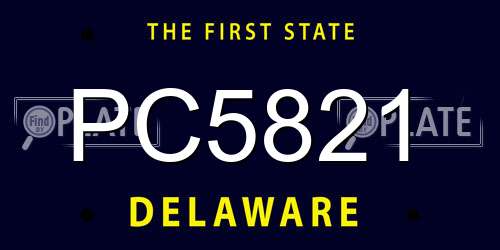 PC5821 Delaware License Plate