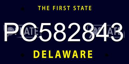 PC582843 Delaware License Plate