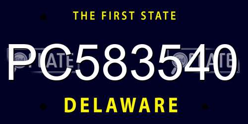 PC583540 Delaware License Plate