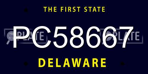 PC58667 Delaware License Plate