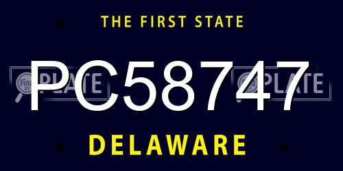 PC58747 Delaware License Plate