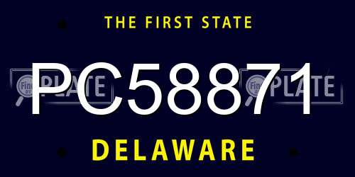 PC58871 Delaware License Plate