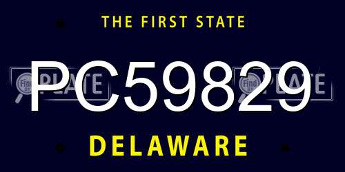 PC59829 Delaware License Plate