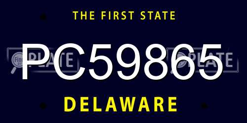 PC59865 Delaware License Plate