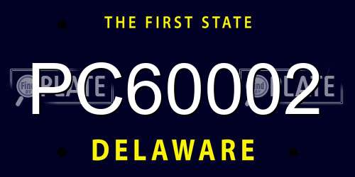 PC60002 Delaware License Plate