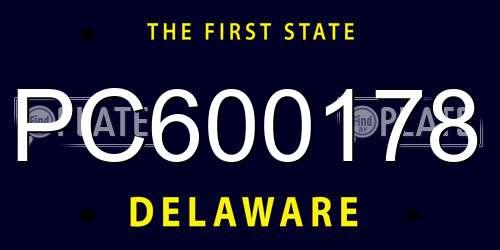 PC600178 Delaware License Plate