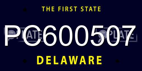 PC600507 Delaware License Plate