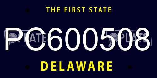 PC600508 Delaware License Plate