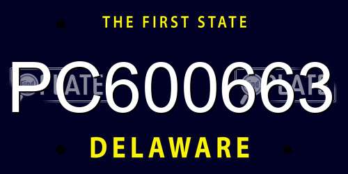 PC600663 Delaware License Plate
