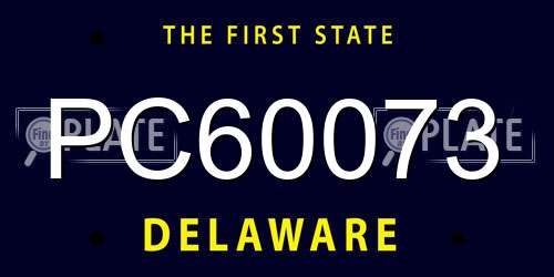 PC60073 Delaware License Plate