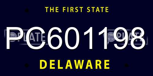PC601198 Delaware License Plate