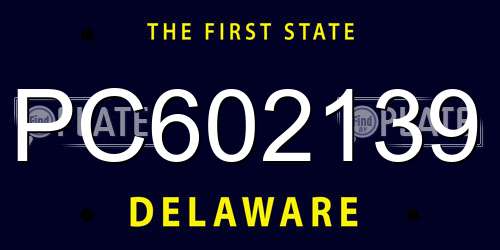 PC602139 Delaware License Plate