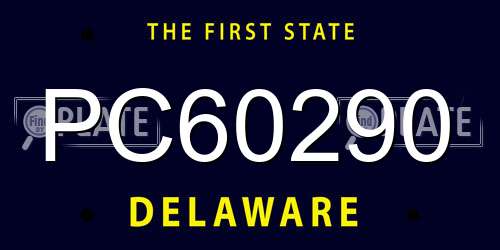 PC60290 Delaware License Plate