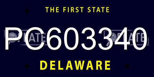 PC603340 Delaware License Plate