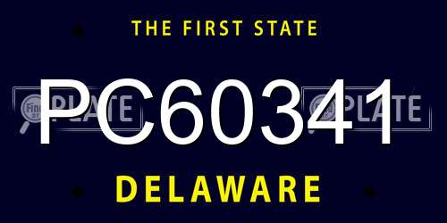 PC60341 Delaware License Plate