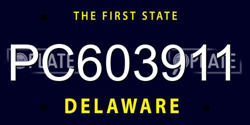 PC603911 Delaware License Plate