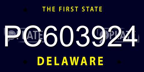 PC603924 Delaware License Plate