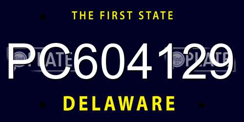 PC604129 Delaware License Plate