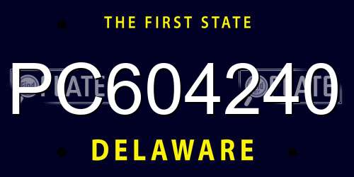 PC604240 Delaware License Plate