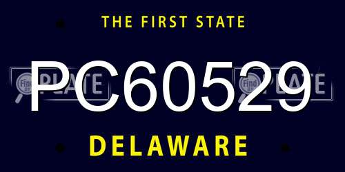 PC60529 Delaware License Plate